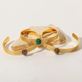 Boho Vintage Stainless Steel Bracelet Women Open Adjustable Bangles