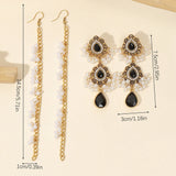 Boho Water Drop Long Earrings Indian Headdress Crystal Pearl Tassel Jewelry