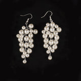 Boho Wedding Bridal Floral Pearls Necklace Earrings Jewelry Set