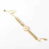 Boho Jade Layered Bracelet Chain Fish Bone Bracelet
