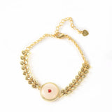Boho Jade Layered Bracelet Chain Fish Bone Bracelet