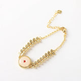 Boho Jade Layered Bracelet Chain Fish Bone Bracelet