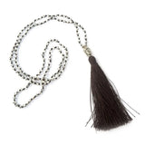 Boho Crystal Tassel Buddha Head Pendant Power Necklace for Girls