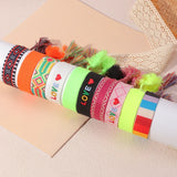 Boho Woven Letter Embroidery Tassel LOVE NICE Bracelet For Women