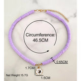 Boho Yin Yang Cross Colorful Clay Bead Necklace for Women