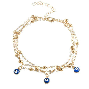 Boho Eye Pendants Anklets Silver Foot Chains Ankle Bracelet Beach Jewelry