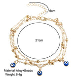Boho Eye Pendants Anklets Silver Foot Chains Ankle Bracelet Beach Jewelry
