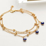 Boho Eye Pendants Anklets Silver Foot Chains Ankle Bracelet Beach Jewelry