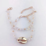 Baroque Shell Bead Bracelet Boho Crystal Statement Jewelry for Women