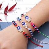 Woven Rope Chain Bracelet with Evil Eye Charms for Women Men