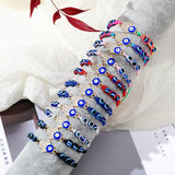 Woven Rope Chain Bracelet with Evil Eye Charms for Women Men