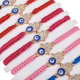 Woven Rope Chain Bracelet with Evil Eye Charms for Women Men