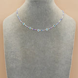 BohoBliss Summer Beaded Necklace Evil Eye Pearl Choker