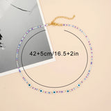 BohoBliss Summer Beaded Necklace Evil Eye Pearl Choker