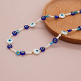 BohoBliss Summer Beaded Necklace Evil Eye Pearl Choker