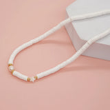 BohoBliss Freshwater Pearl Necklace Clay Beads Choker Waterproof Shell Star