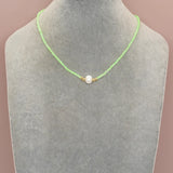 BohoBliss Single Pearl Necklace Colorful Beads Freshwater Pearl Choker