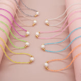 BohoBliss Single Pearl Necklace Colorful Beads Freshwater Pearl Choker
