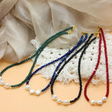 Boho Beads Necklace Pearl Pendant Women's Chain Jewelry