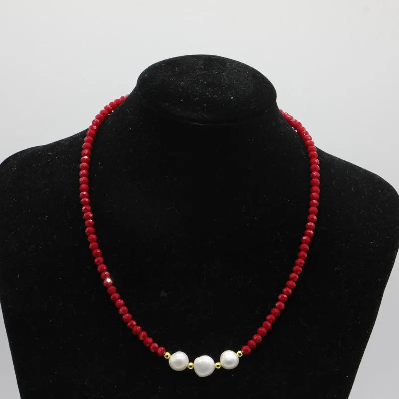 Boho Beads Necklace Pearl Pendant Women's Chain Jewelry