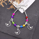 Boho Moon Elephant Metal Pendant Women's Bracelet