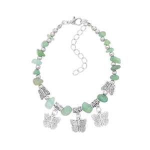Boho Elephant Charm Bracelet Natural Stone Beads Boho Style