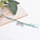 Boho Elephant Charm Bracelet - Natural Stone Beads - Women's Boho Style