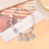 Boho Elephant Charm Bracelet Natural Stone Beads Boho Style