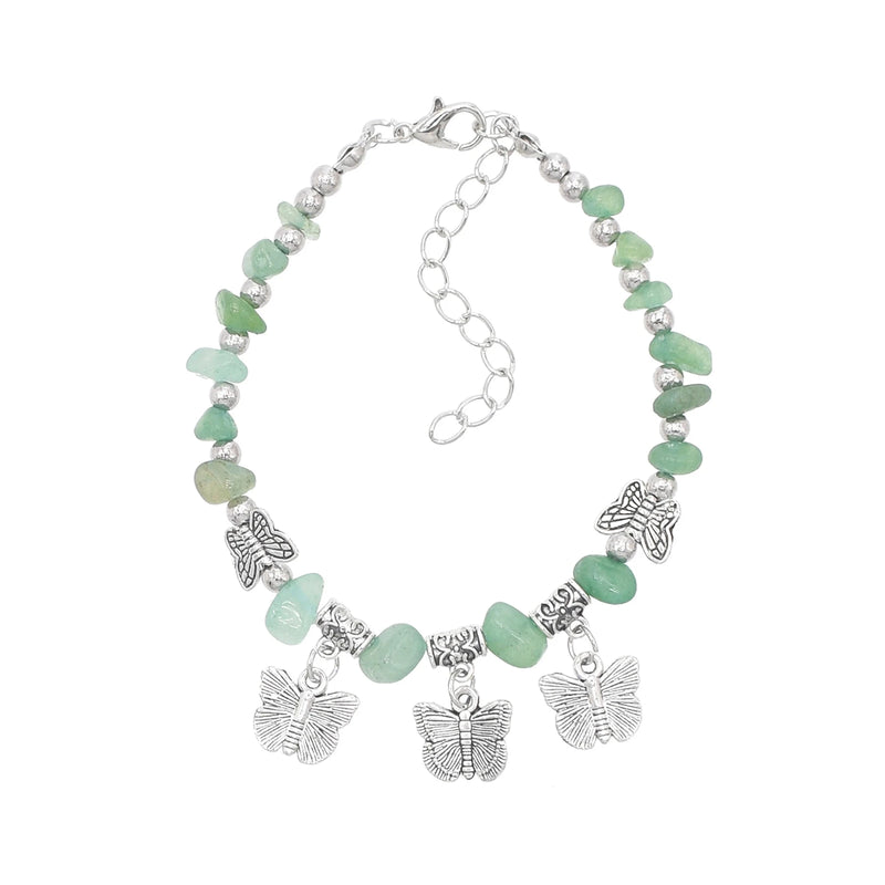 Boho Elephant Charm Bracelet Natural Stone Beads Boho Style