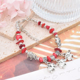 Boho Elephant Charm Bracelet - Natural Stone Beads - Women's Boho Style