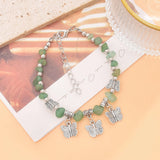 Boho Elephant Charm Bracelet Natural Stone Beads Boho Style