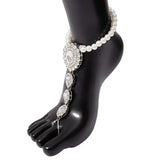 Bohemian Rhinestone Toe Anklet Foot Jewelry for Women