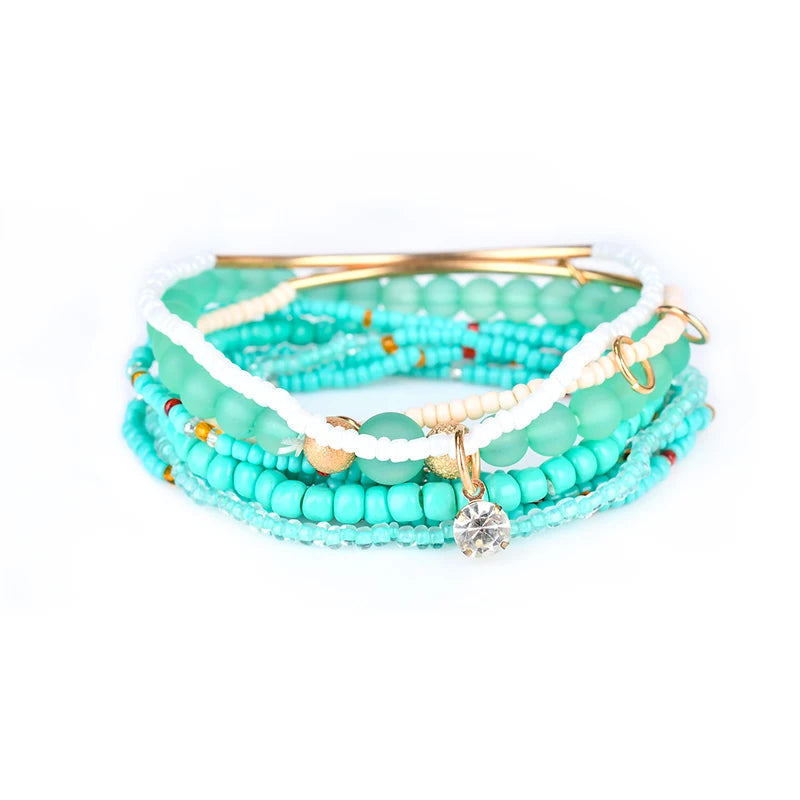 Boho Multicolor Beads Bracelet Set for Women