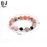 Bojiu Women's Crystal Zircon Beads Bracelet Natural Stone Charms BC143