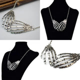 Exaggerated Bone Necklace Palm Neck Ornaments Alloy Necklace Halloween