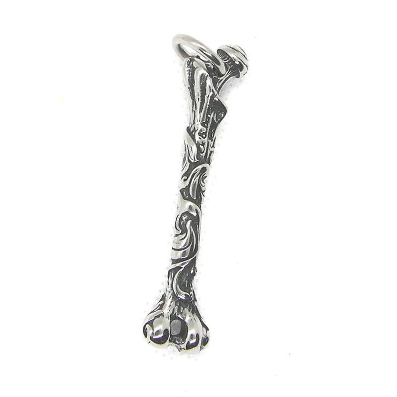 Bone Pendant Stainless Steel Gothic Biker Punk Necklace