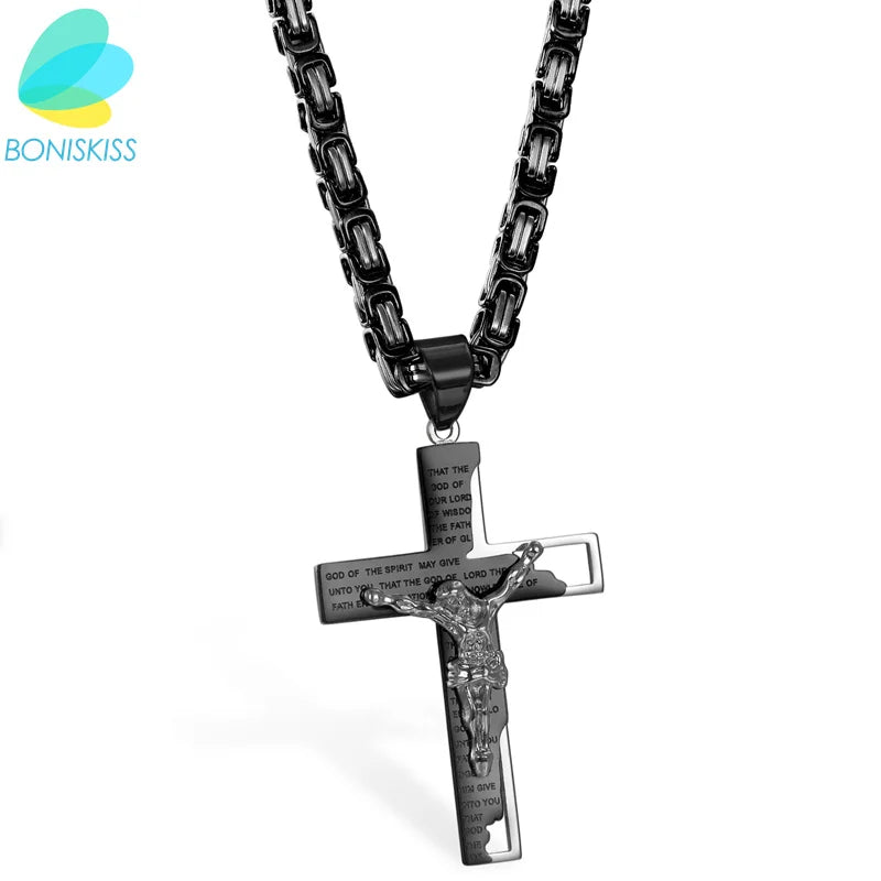 Boniskiss Bible Necklace Cross Pendant Necklaces For Men & Women