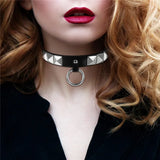 Boniskiss Collar Punk Square Gothic Choker Harajuku Leather Neck Buckle