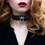Boniskiss Sexy Punk Gothic Lace Leather Choker Necklace