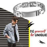 Personalized Engraved Men's ID Bracelet Bangle Stainless Steel
