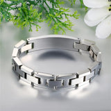 Personalized Engraved Men's ID Bracelet Bangle Stainless Steel