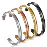 Boniskiss Bangles Jewelry Stainless Steel 6mm Women Cuff Bracelet