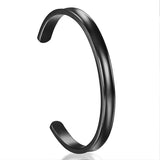 Boniskiss Bangles Jewelry Stainless Steel 6mm Women Cuff Bracelet