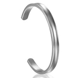 Boniskiss Bangles Jewelry Stainless Steel 6mm Women Cuff Bracelet