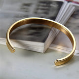 Boniskiss Bangles Jewelry Stainless Steel 6mm Women Cuff Bracelet