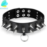 Boniskiss Hot Punk Goth Wide Leather Choker Necklace