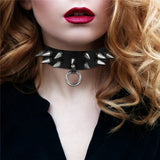 Boniskiss Hot Punk Goth Wide Leather Choker Necklace