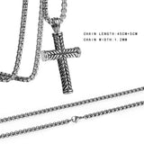 Boniskiss Silver Cross Pendant Necklace With Link Chain Jesus Prayer Jewelry