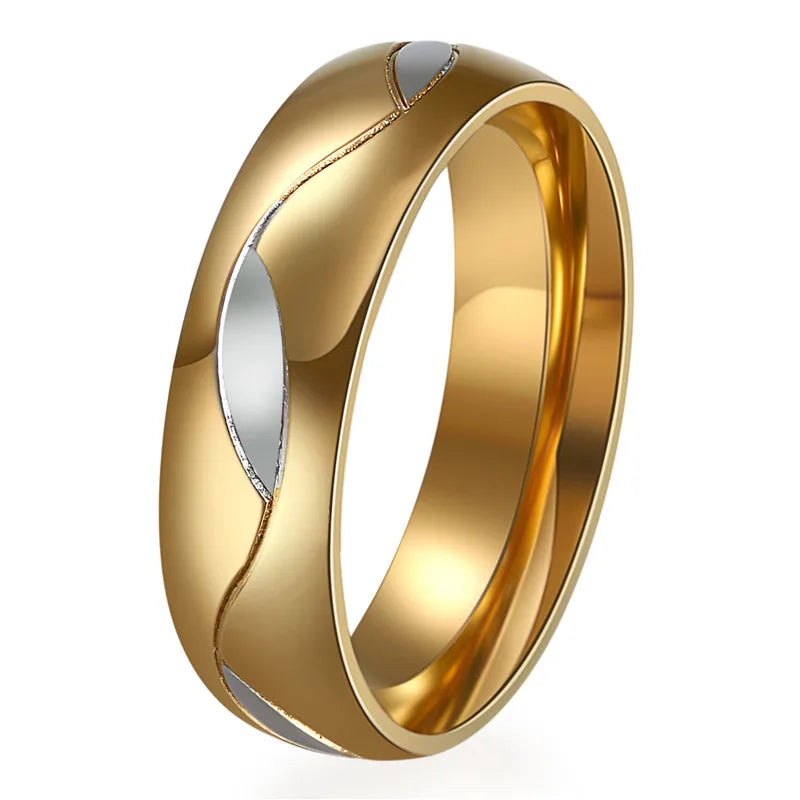 Boniskiss Wedding Ring Love Couple Stainless Steel Anniversary Gift