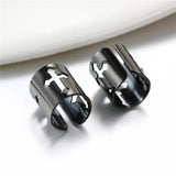 Wide Cross Ear Cuff Clip Earrings No Piercing Men Jewelry